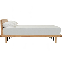 Cama de Plataforma de Roble Macizo Minimalista de Grado Comercial al por Mayor, Ecológica y Duradera, para Proyectos de Muebles de Hotel y Apartamento, Cama Personalizada