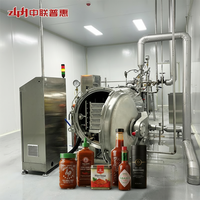 Stérilisateur automatique haute précision à pulvérisation d'eau pour la pâte de curry, la sauce chili et l'industrie alimentaire, en acier inoxydable 304, économe en énergie