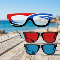 Lunettes intelligentes avec verres rouge et bleu, monture en plastique et titane, pour usage extérieur