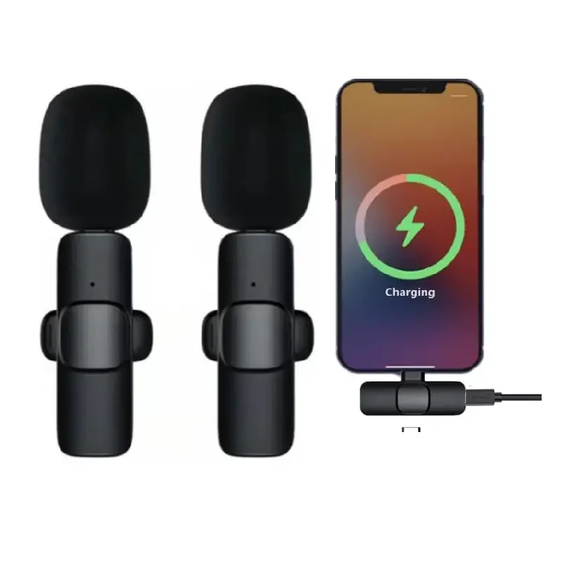 New Live Noise Cancelling Wireless Clip Lavalier Recording 2.4Ghz Microphone Bee Lavalier Microphone for Smartphone USB Type-c
