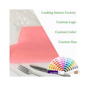 Napperons en tissu de coton rose clair personnalisés avec logo, jetables, modernes, imprimés, écologiques, durables, lavables 6 fois, pour usage en restaurant - Product Image 2