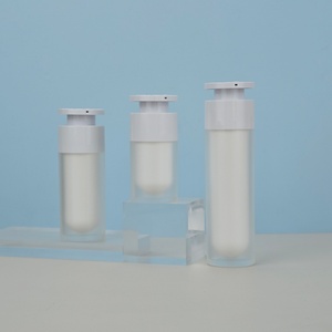 En stock – Flacons airless à pompe pour cosmétiques, 15 ml, 30 ml, 50 ml – Bouteilles blanches double paroi pour crème contour des yeux - Product Image 6