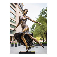 Belle statue de danseuse en métal bronze grandeur nature Sculpture décorative extérieure coulée superbe statue féminine dansante