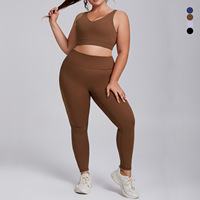 Set Olahraga Wanita Ukuran Besar, Bahan Ramah Lingkungan, Bernapas, 2-Piece Seamless Sports Bra & Gym Yoga Outfit, Spandex/Nylon Active Wear