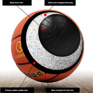 Brown No.4 Training Basketball Wear Resistant Butyl <strong>Bladder</strong> Indoor Outdoor Practice Ball - Product Image 2