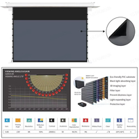 Écran de projection motorisé encastré au plafond UST ALR de 135 pouces, 4k/8k 3D UHD 16:9, tissu PVC anti-reflet de la lumière ambiante UST