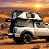 Tente de toit rigide imperméable pour camionnette 4x4 tout-terrain avec cabine de rangement latérale