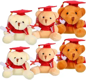 Benutzer definierte Plüsch Graduation Bears Graduation Gefüllte Bären hüte für Kindergarten High School College Abschluss feier