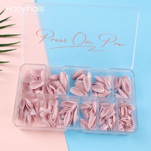 Hanyinails OEM Fournitures Nail Beauty cercueil d'amande rose douce conçu presse sur les ongles 600pcs boîte gros ongles français conseils - Product Image 2