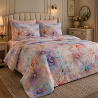 Tissu floral imprimé numérique 5D léger, respirant, anti-boulochage, en microfibre 100 % polyester, teint et tissé, vente en gros