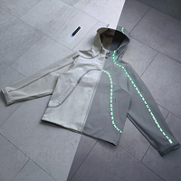 Veste coupe-vent imperméable à capuche en polyester et nylon, réactive à l'eau, pour homme, idéale pour la randonnée en extérieur