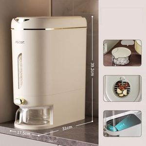 Distributeur de nourriture sèche multi-usages pour la maison, anti-insectes, anti-humidité, avec fenêtre visuelle, boîte de rangement pour riz scellée, carton - Product Image 2