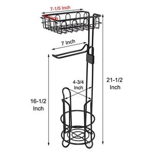 <strong>Toilet</strong> Black Paper <strong>Holder</strong> for Bathroom <strong>Free</strong> <strong>Standing</strong> Paper <strong>Roll</strong> with Paper Storage Tissue Phone Basket - Product Image 4