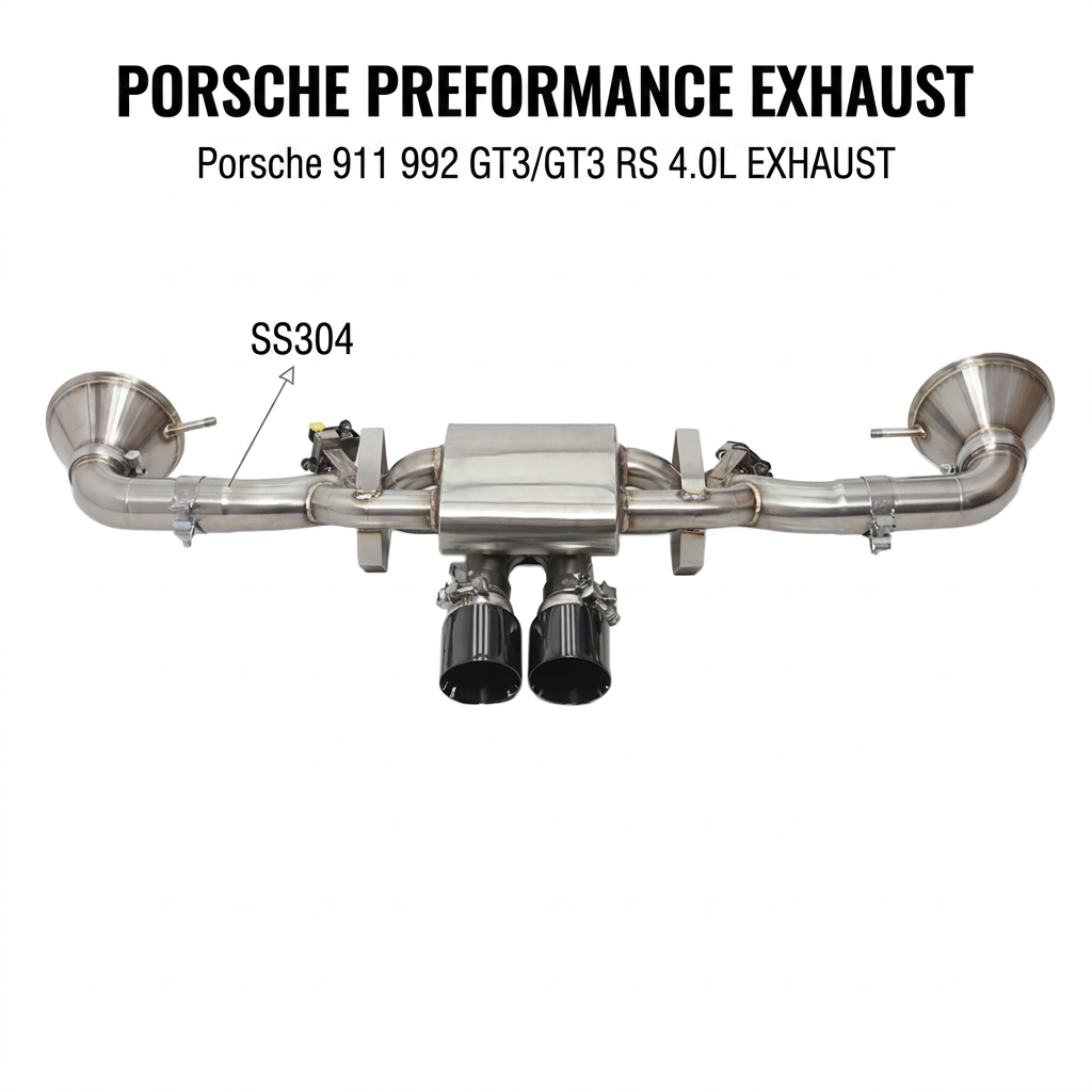 VantaFlow Stainless Steel Catback Exhaust Pipes for Porsche 911 992 GT3/GT3 RS 4.0L 2022-2026 Performance Valvetronic with Muffler