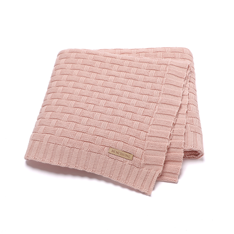 Новое поступление, вязаное одеяло на заказ для новорожденных, однотонное Дешевое Вязаное детское одеяло