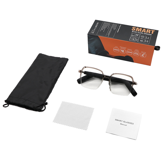 Smart Glasses Bluetooth Audio Sunglasses Men Women Dual Stereo Speakers Open Ear HD Calling Touch Voice Assistant Welcome Gifts