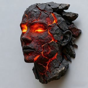 Applique murale décorative artisanale en bronze « Cracked Soul » - Product Image 3