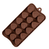 Silikolove 15-Cavity Bruiloft Valentijn Hart Chocoladevormen Siliconen Biscuit Snoepvorm