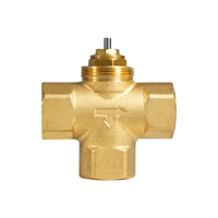 Vanne à bille hydraulique en laiton à 4 voies DN20 DN25 avec actionneur pour ventilo-convecteur, fabrication OEM