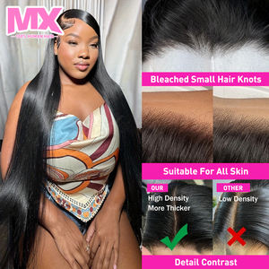 باروكة شعر بشري برازيلي خام بطول 32-40 بوصة، دانتيل أمامي كامل عالي الدقة 13×4، بدون غراء، باروكات شعر بشري طبيعي متوافقة مع بصيلات الشعر - Product Image 5