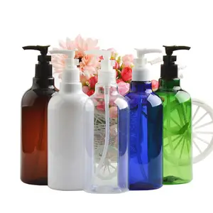 500ml long neck clear amber cosmetic water lotion spray bottle plastic shampoo pump bottle