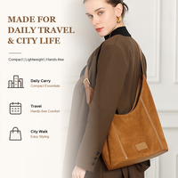Sac hobo en cuir suédé véritable, vintage, grande capacité, sac à bandoulière souple pour femmes, pour le bureau, les voyages et l'usage quotidien, entièrement personnalisable
