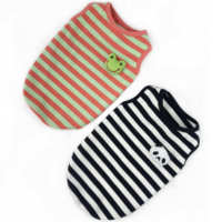 Accessoires pour animaux de compagnie vêtements d'été garçon et fille mignon Panda et grenouille Design rayé gilet vêtements pour chat