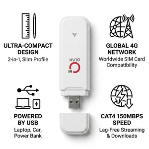โมเด็ม USB 4G LTE OLAX Bands B1 B3 B7 B20 B28 ไวไฟดองเกิล 150Mbps Cat4 ไร้สาย พร้อมช่องใส่ซิมการ์ด ความเร็ว 150Mbps ส่งข้อมูลเร็ว - Product Image 4