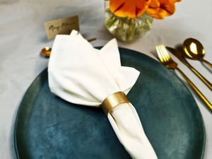 Offre Spéciale : Porte-serviettes en métal argenté pour table à manger – Accessoire de décoration de luxe réutilisable, disponible à la vente - Product Image 5