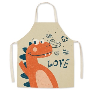 Bulk Order Cartoon Parent-Child <b>Aprons</b> Linen-Like Oil-Resistant Reusable Polyester Custom Logo Option High Quality <b>Work</b> <b>Aprons</b> - Product Image 2