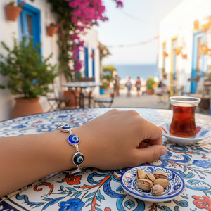 Pulsera de protección de buena suerte de ojo malvado turco colorido de plata de ley de 925K - Product Image 3