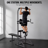 Station de musculation multifonctionnelle Power Tower avec banc de musculation réglable, station de dips, équipement de fitness pour la musculation à domicile en acier