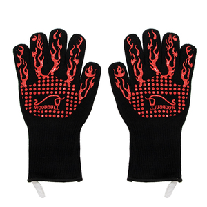 Gants de barbecue résistants à la <span class=keywords><strong>chaleur</strong></span> avec grip en silicone, <span class=keywords><strong>anti</strong></span>-brûlure, en coton, pour la cuisine et la pâtisserie - Product Image 5