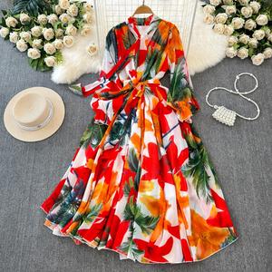 sachin and babi light blue dress Mqtime Elegant Floral Printed Midi Dress Women Long Puff Sleeve Off Sh   mqtime
