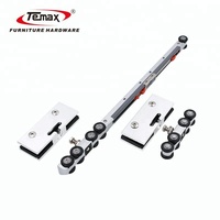 Roulettes amortisseurs simples Temax M90D à double fermeture douce et 8 roues pour porte coulissante en verre intérieure