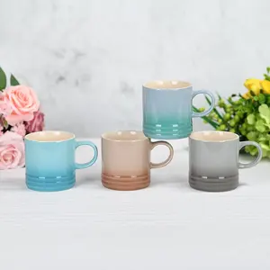 Taza de porcelana esmaltada de color, personalizada, para té, café y agua, 2021