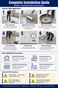 GAO AG-330 Composé autonivelant en silicate de bentonite 25kg Haute résistance Isolation Chauffage par le sol UFH Nivelant de sol Usine - Product Image 6