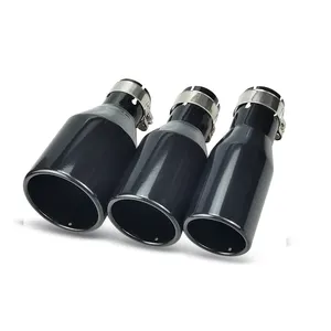 Tubo de escape para carro, tubo de escape preto revestido de fábrica, único, rolado, para carro universal, molde, decoração, silenciador