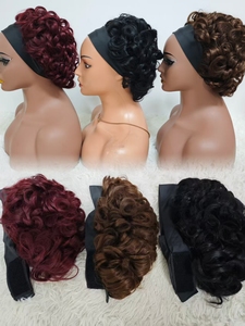 Letsfly 11$ Promotion Hot Sale Headband Loose Curly 100% Natural <b>Human</b> <b>Hair</b> <b>Wigs</b> Headband Fashion Style Wholesale 120g - Product Image 4