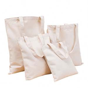 Sacs de courses réutilisables de haute qualité, pas chers, en toile de coton blanche unie - Product Image 6