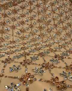 Fashion Embroidery Fabric with <b>Sequins</b> Beads Classic Luxury Material for Bridal Gowns and Party Outfits - Product Image 1