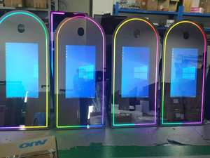 Nouveauté <span class=keywords><strong>70</strong></span> pouces ovale miroir photomaton miroir verre selfie stand pour événement de fête - Product Image 2