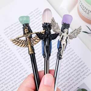 Quartz rose brut de pierre précieuse de haute qualité stylo en cristal magique de roche en <span class=keywords><strong>argile</strong></span> fait à la main en vente en gros - Product Image 6