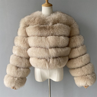 Manteau en fourrure de renard véritable Jxwatcher pour femme, col rond, épais et chaud, couleur personnalisée, fourrure de renard véritable duveteuse, vente en gros pour l'hiver