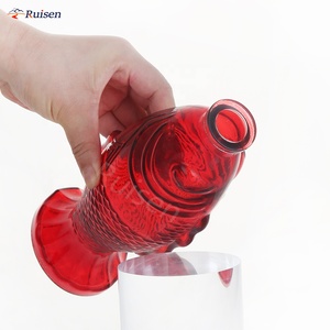 500 ml khắc cá hình chai thủy tinh với nút chai bằng gỗ dập nóng biểu tượng tùy chỉnh Tequila bao bì - Product Image 5