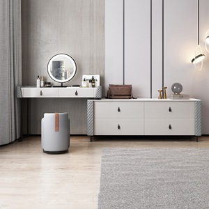 Hiện đại sang trọng bàn trang điểm với LED thắp sáng gương thanh lịch màu Xám Màu hồng màu xanh đồ nội thất phòng ngủ Tủ Ngăn Kéo Vanity cho lưu trữ - Product Image 2