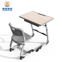 Bureaux et chaises d'étudiant modernes en métal confortables avec hauteur réglable pour les écoles primaires