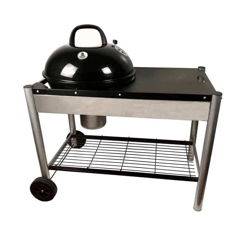 Bonne qualité grill extérieur sans fumée pomme bouilloire ronde grande table chariot barbecues pour le camping