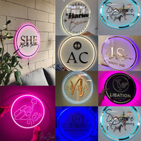 Custom Light up acrilico Business Salon segno acrilico Logo design Logo Boutique Logo appesa a parete segno decorazione
