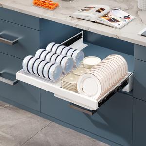 Égouttoir à vaisselle et à bols extensible sans perçage, égouttoir coulissant, organisateur de rangement pour armoire de cuisine <span class=keywords><strong>sous</strong></span> l'évier - Product Image 3